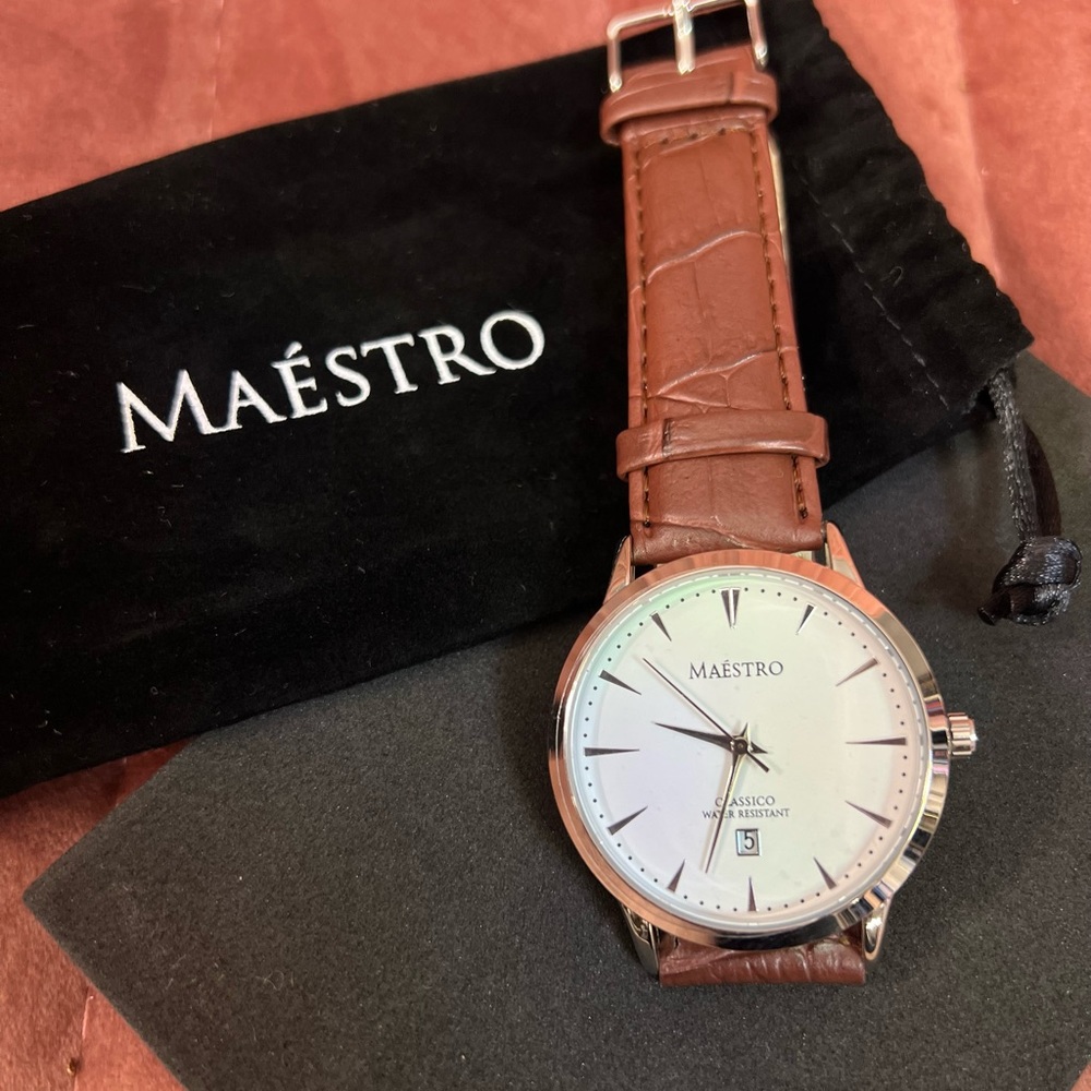 Mens Maestro - The Classico Watch - brown leather alligator band
